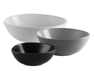 Schüssel Glendale (3er Set) Schwarz - Grau - Weiß - Keramik - 26 x 8 x 26 cm