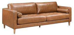 Sofa BAROTA Braun - Echtleder - 95 x 89 x 219 cm