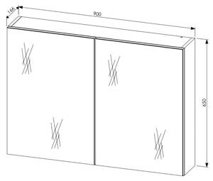 Armoires de toilette LEONARDO MC90 2D Blanc - Bois manufacturé - Matière plastique - 90 x 65 x 17 cm