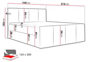 Boxspringbett Lars Moosgrün - Breite: 164 cm