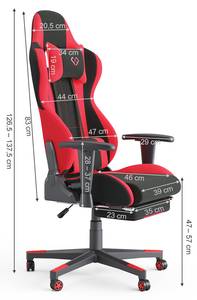 Gaming Stuhl Alpha Rot - Metall - 127 x 70 x 54 cm