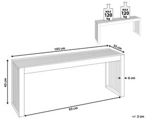 Gartenbank BELLANO Braun - Massivholz - 105 x 43 x 35 cm