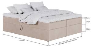 Boxspringbett ohne Kopfteil Simple Ecru - Breite: 120 cm - H2