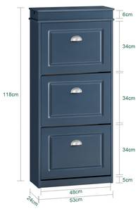 Schuhschrank FSR94-B Blau - 53 x 118 cm