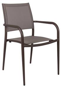 Stapelbarer Stuhl aus Aluminium und Braun - Metall - 56 x 85 x 62 cm