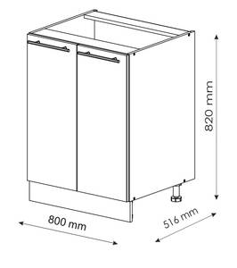 Meuble bas sous-évier Fame-Line 36051 Anthracite - Blanc neige