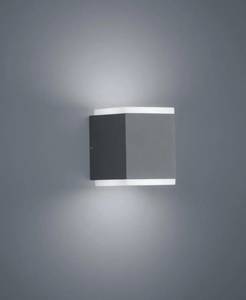 Wandleuchte Kibo Plexiglas / Aluminium - 2 ampoules - Graphite