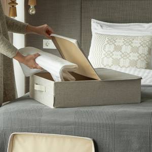 Aufbewahrungsbox Unterbett SOFT Beige - Textil - 30 x 22 x 40 cm