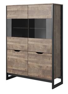 Vitrinenschrank ARDEN B LED Beige - Grau - Holzwerkstoff - Kunststoff - 109 x 150 x 40 cm