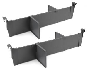 Set verstellbarer Trennelemente Grau - Metall - 16 x 6 x 51 cm