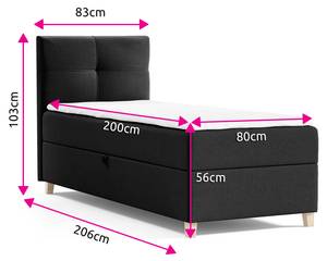 Boxspringbett Candy Mini Pink - Breite: 83 cm