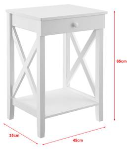 Table d’appoint Kivijärvi avec tiroir Blanc - Bois manufacturé - 45 x 65 x 35 cm