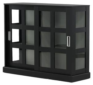 Vitrine LOCK SC120 2D Noir - Bois manufacturé - 120 x 95 x 40 cm