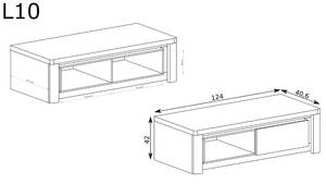 RTV-Schrank LAVINIO Braun - Weiß - Holzwerkstoff - 124 x 42 x 40 cm