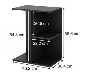 Table de nuit Eddi 2 pcs. Noir