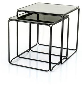 Beistelltisch Olit 2er-Set Schwarz - Metall - 45 x 43 x 45 cm