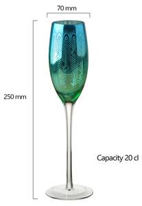 Peacock Champagnerflöten 2er Set Glas - 7 x 25 x 7 cm