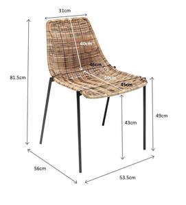 Chaise de jardin Tansania Marron - Matière plastique - 54 x 82 x 56 cm