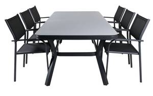 Virya Ensemble table et chaises de Noir - Métal - 100 x 74 x 200 cm