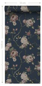 papier peint fleurs vintage 7127 Bleu