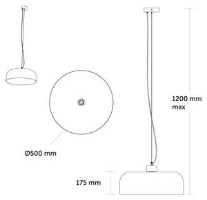 Suspension Bois Marron - Argenté - 50 x 17 x 50 cm - Abat-jour diamètre : 50 cm