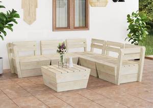 Garten-Lounge-Set Beige - Massivholz - Holzart/Dekor - 60 x 30 x 60 cm