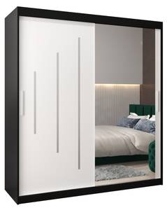 Armoire à portes coulissantes york 2 Noir - Blanc - Largeur : 180 cm - 2 porte