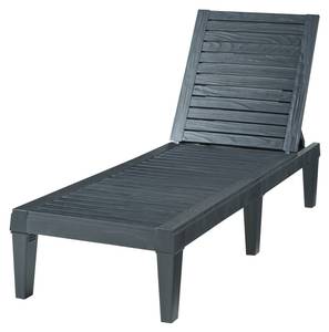 Chaise longue de jardin Ateleta Noir - Matière plastique - 58 x 74 x 172 cm