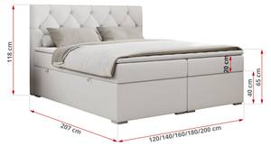 Boxspringbett ALDA Breite: 140 cm - H4 - Kunstleder