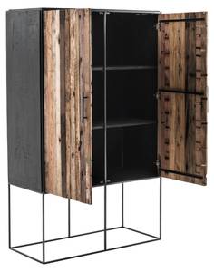 Vitrinenschrank Rustika Braun - Massivholz - 110 x 180 x 50 cm