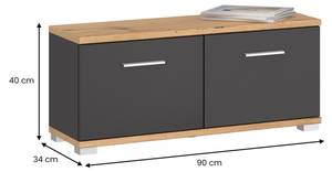 Sitzbank BILBAO Grau - Holzwerkstoff - 90 x 40 x 34 cm