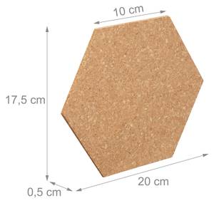 Lot de 14 tableaux hexagonaux muraux Marron - Liège - 20 x 18 x 1 cm