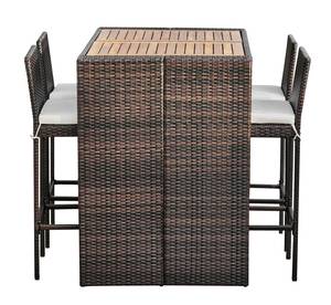 5 PCs Rattan Garden Möbel Set Braun - Holzwerkstoff - 80 x 108 x 120 cm