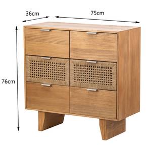 Commode MALAGA Marron - Bois massif - 75 x 78 x 35 cm