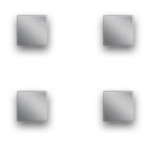 Magnet-Set "Cube", 4-tlg., extra stark Silber - Kunststoff - 1 x 1 x 1 cm