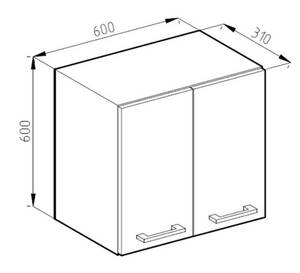 Hängeschrank R-Line 60cm Edelgrau/Weiß Grau