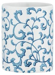 Keramiktasse für Zahnbürste MIRABELLO Blau - Keramik - 8 x 11 x 8 cm