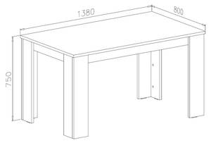 Table de salle à manger 140cm blanc mat Blanc