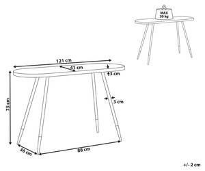 Konsolentisch RAMONA Schwarz - Braun - Gold - Holzwerkstoff - 41 x 72 x 120 cm