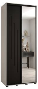 ARMOIRE À PORTES COULISSANTES DAVOS 9 Noir - Blanc - Largeur : 100 cm