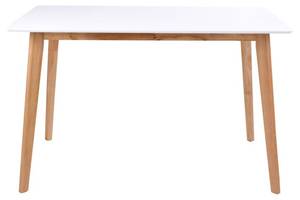 Table à manger Voos Blanc - En partie en bois massif - 70 x 75 x 120 cm