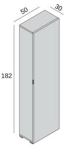 1-Tür Mehrzweckschrank  Dbartolome Weiß - Holzwerkstoff - 50 x 182 x 30 cm