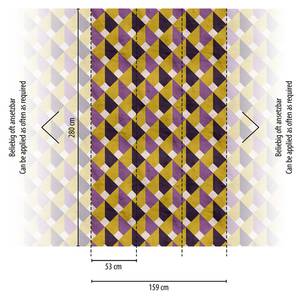 Grafik Fototapete Formen Violett - Weiß - Gelb - Kunststoff - Textil - 159 x 280 x 1 cm