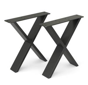 Pieds de table Loft 40x42cm lot de 2 Noir - Métal - 40 x 42 x 8 cm
