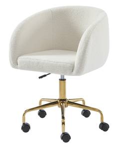 Fauteuil de bureau EZRA Blanc - Textile - 60 x 90 x 60 cm