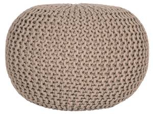 Pouf Knitted Beige - Textil - 50 x 35 x 50 cm