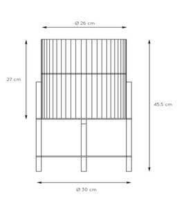 Dekorative Tischleuchte JANTINE Braun - Metall - Kunststoff - Rattan - 15 x 46 x 15 cm