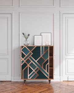 Sideboard BS6 Walnuss Blau - Holzwerkstoff - 110 x 94 x 41 cm