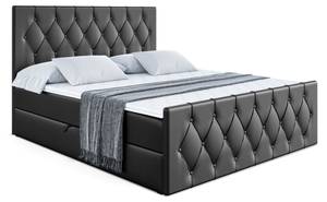 Boxspringbett VELANTO Hochglanz Schwarz - Breite: 200 cm - H4