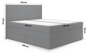 Doppelbett Nateo Graphit - Breite: 163 cm